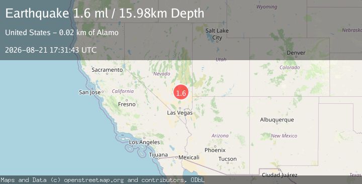 Map of 15 km ESE of Alamo, Nevada