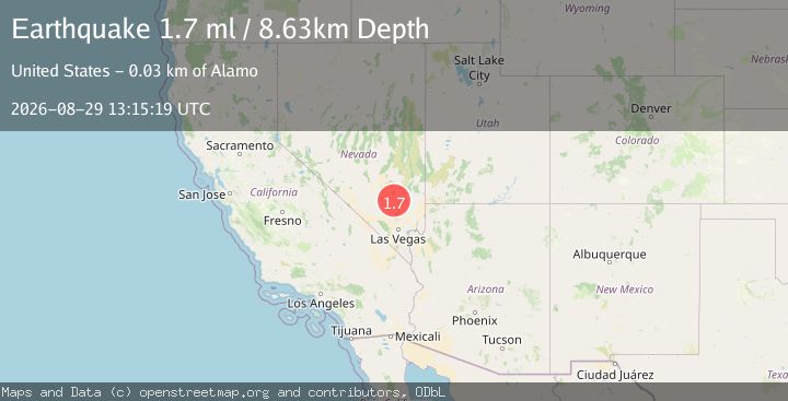 Map of 30 km SSW of Alamo, Nevada