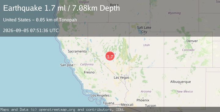Map of 47 km NE of Tonopah, Nevada