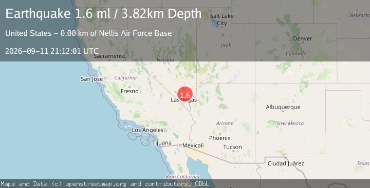 Map of 4 km NNE of Nellis Air Force Base, Nevada