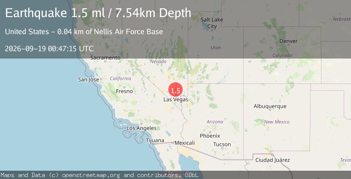 Map of 36 km NNW of Nellis Air Force Base, Nevada