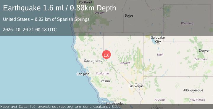 Map of 19 km ESE of Spanish Springs, Nevada