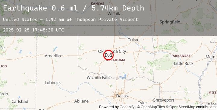 Map of 3 km WNW of Bridge Creek, Oklahoma