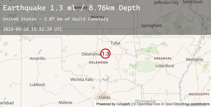 Map of 4 km WNW of Prague, Oklahoma