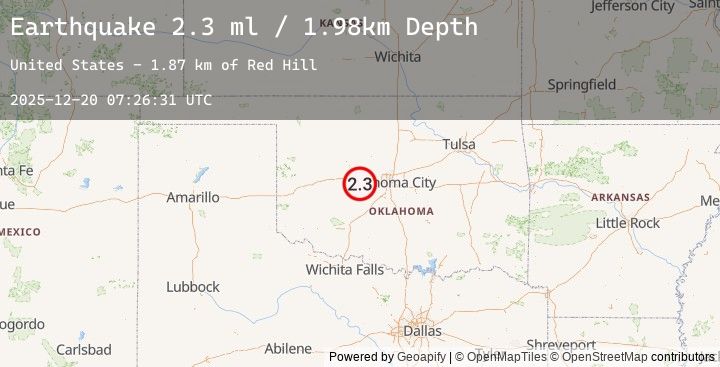 Map of 17 km E of Hinton, Oklahoma
