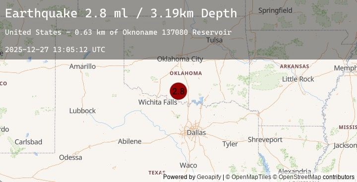 Map of 9 km ESE of Loco, Oklahoma