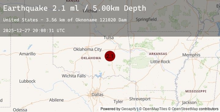 Map of 14 km S of Hanna, Oklahoma