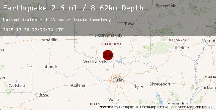 Map of 8 km NW of Healdton, Oklahoma