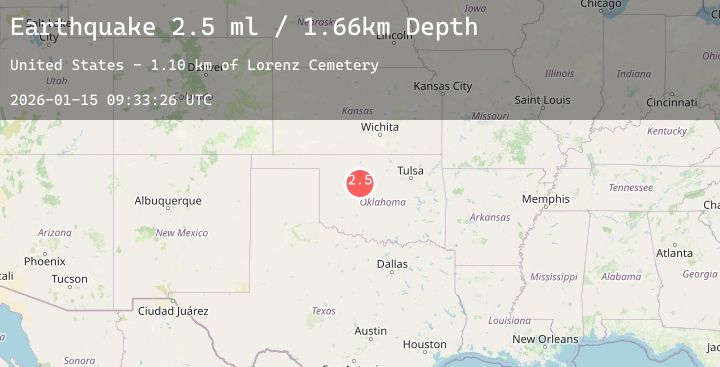 Map of 9 km W of Loyal, Oklahoma