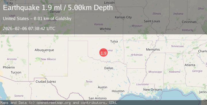 Map of 6 km E of Dibble, Oklahoma