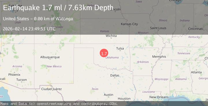 Map of 2 km NE of Watonga, Oklahoma