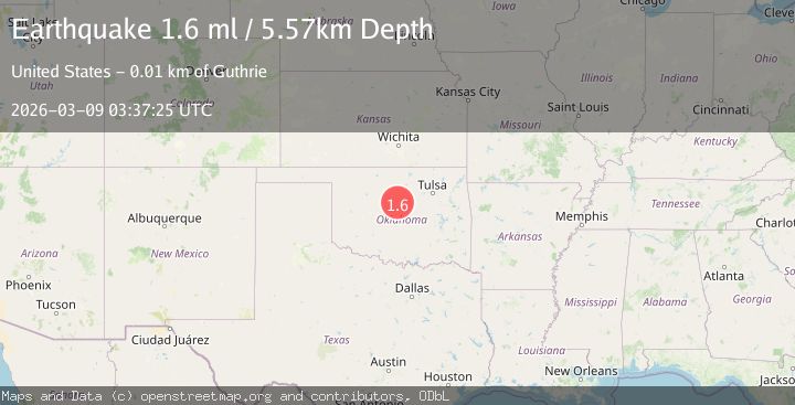 Map of 6 km E of Guthrie, Oklahoma