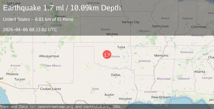 Map of 7 km SE of Calumet, Oklahoma