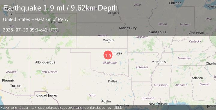 Map of 6 km SSE of Lucien, Oklahoma