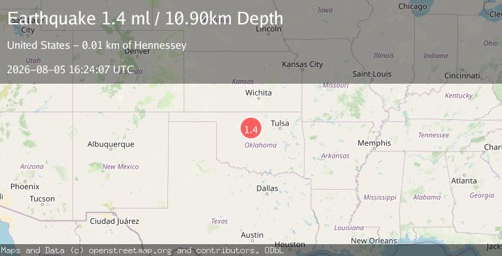 Map of 6 km ESE of Bison, Oklahoma