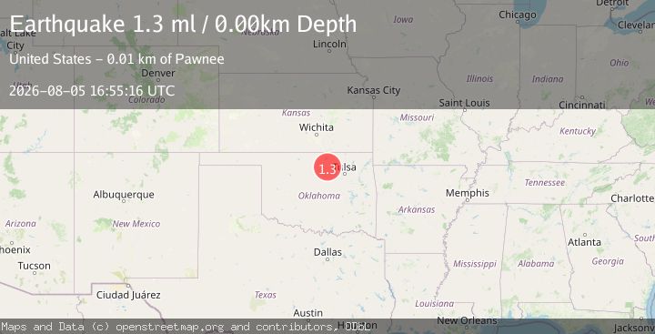 Map of 7 km SW of Ralston, Oklahoma