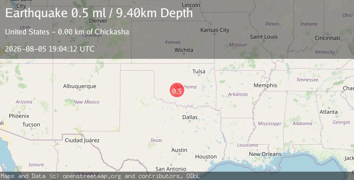 Map of 4 km NNE of Chickasha, Oklahoma