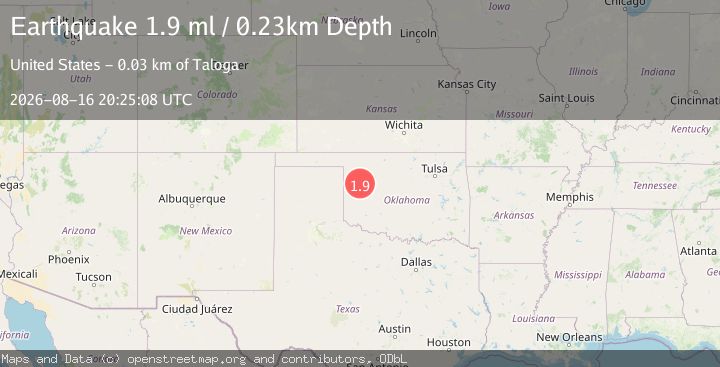 Map of 8 km ENE of Leedey, Oklahoma