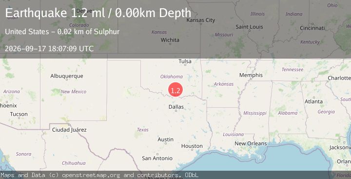 Map of 3 km SW of Mill Creek, Oklahoma