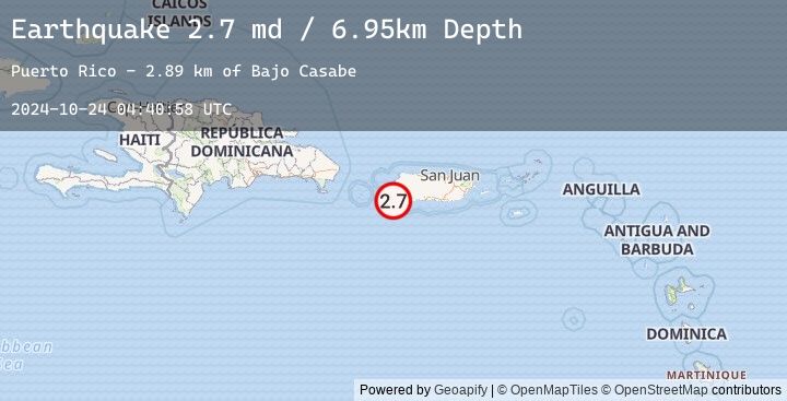 Map of 6 km W of Pole Ojea, Puerto Rico