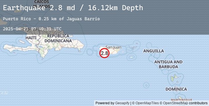Map of 2 km N of Guayanilla, Puerto Rico