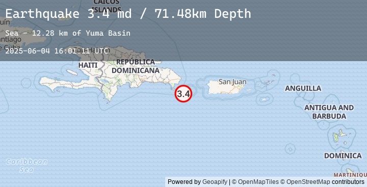 Map of 60 km SE of Boca de Yuma, Dominican Republic