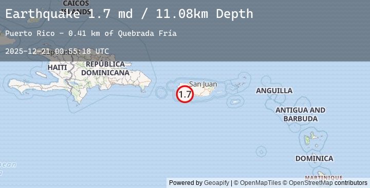 Map of 2 km NE of Lluveras, Puerto Rico