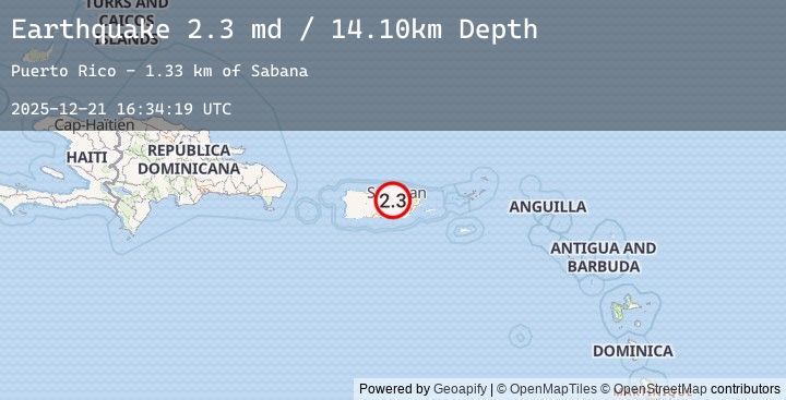 Map of 6 km ENE of Naranjito, Puerto Rico