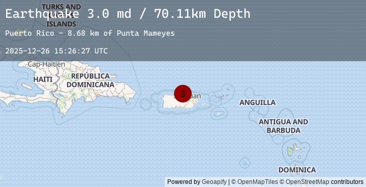 Map of 10 km NNE of Brenas, Puerto Rico