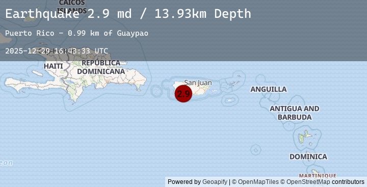 Map of 2 km E of Magas Arriba, Puerto Rico