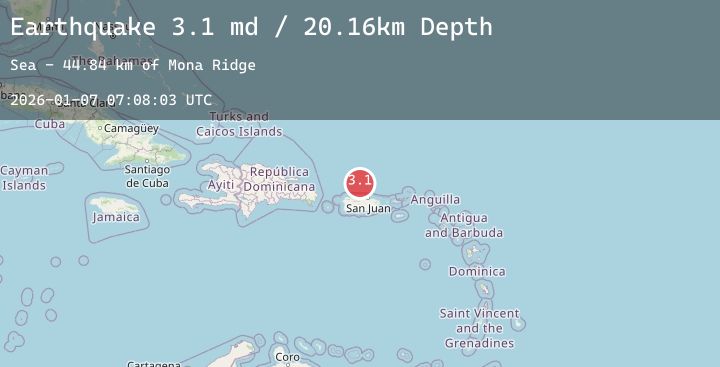 Map of 69 km N of Tierras Nuevas Poniente, Puerto Rico