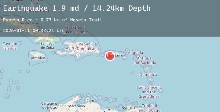 Map of 4 km SSW of Indios, Puerto Rico