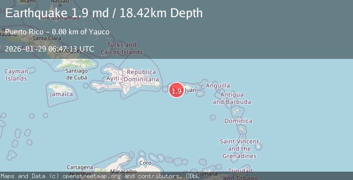 Map of 2 km N of Yauco, Puerto Rico