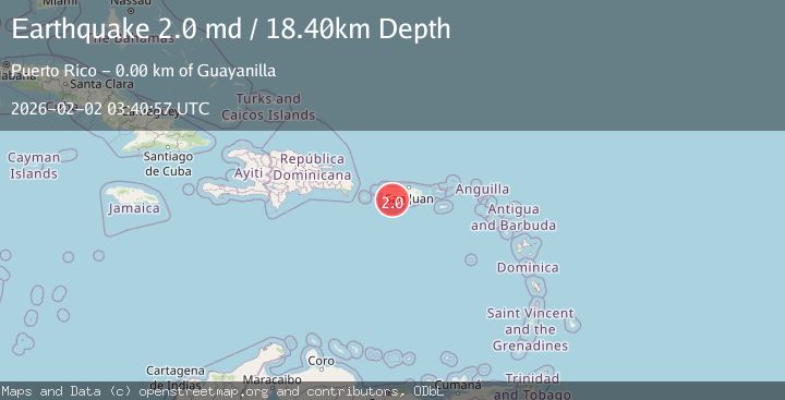 Map of 0 km SE of Guayanilla, Puerto Rico
