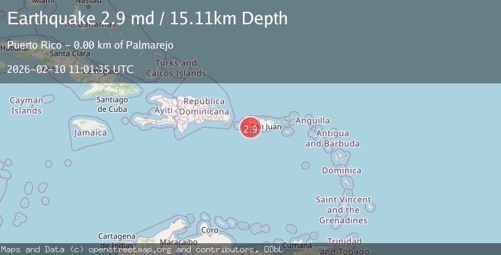 Map of 2 km SSE of Palmarejo, Puerto Rico