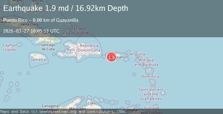 Map of 2 km NW of Guayanilla, Puerto Rico