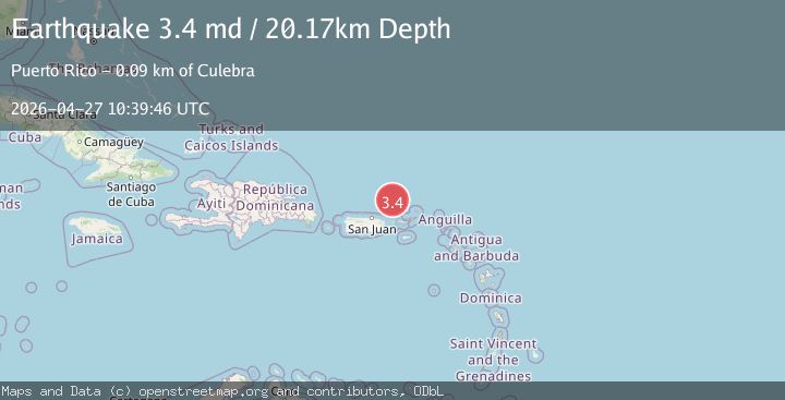 Map of 93 km N of Culebra, Puerto Rico