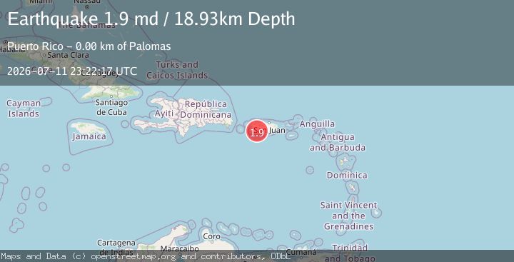 Map of 2 km ESE of Palomas, Puerto Rico
