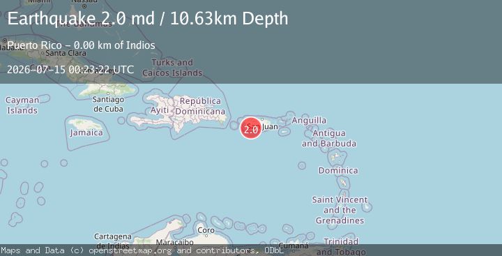 Map of 3 km S of Indios, Puerto Rico