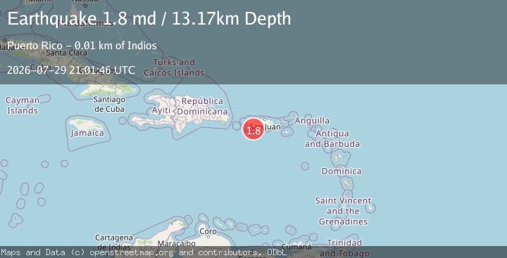 Map of 6 km SSW of Indios, Puerto Rico