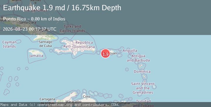 Map of 1 km ESE of Indios, Puerto Rico