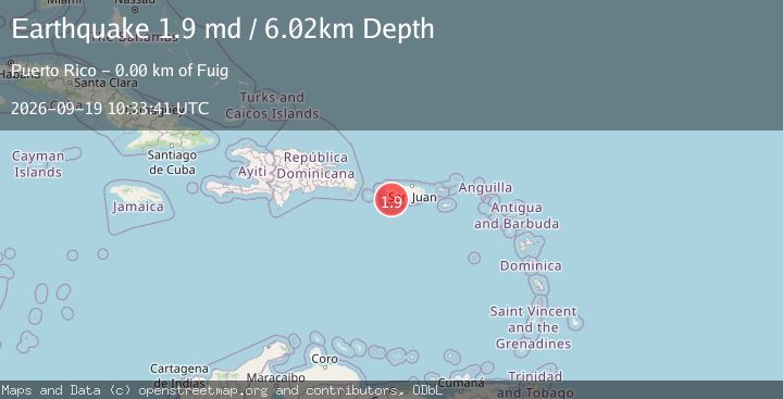 Map of 4 km WSW of Fuig, Puerto Rico