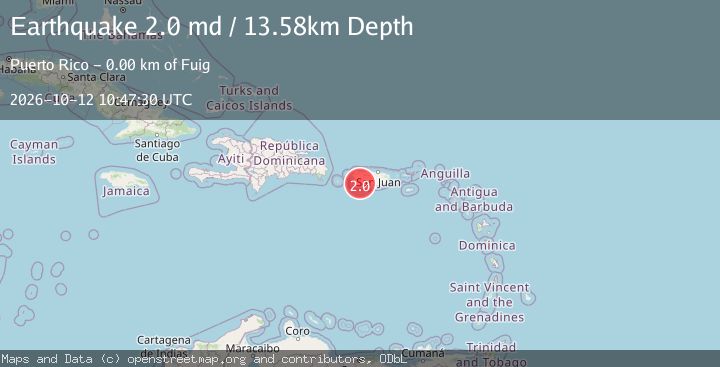 Map of 1 km NE of Fuig, Puerto Rico