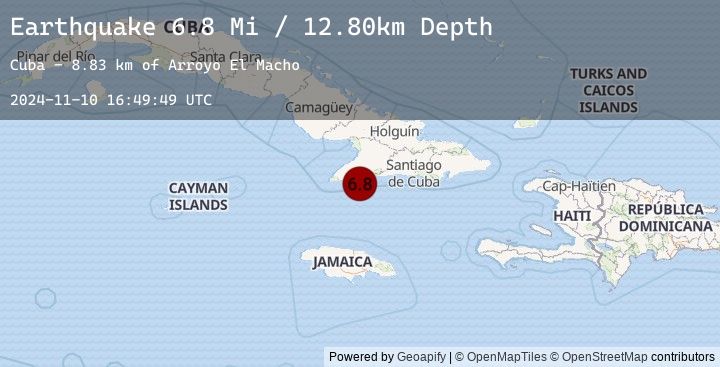 Map of 40 km S of Bartolomé Masó, Cuba