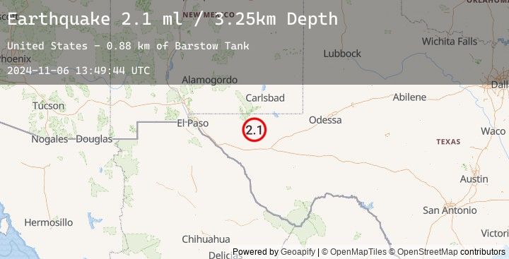 Map of 65 km NNE of Van Horn, Texas