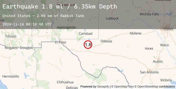 Map of 36 km NW of Toyah, Texas