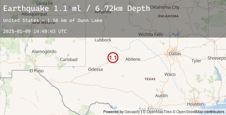 Map of 23 km NNW of Westbrook, Texas
