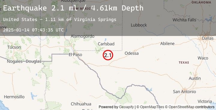 Map of 47 km W of Mentone, Texas