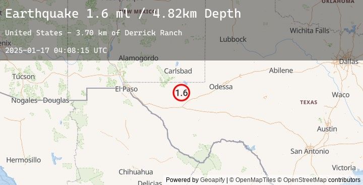 Map of 44 km NW of Toyah, Texas