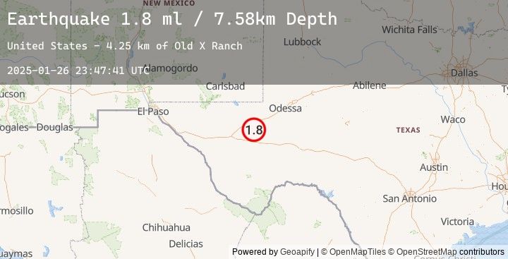 Map of 21 km ESE of Lindsay, Texas